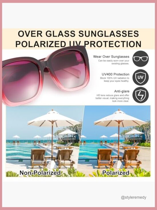 Polarized Fit Over Glasses Sunglasses UV400 Protection Oversized